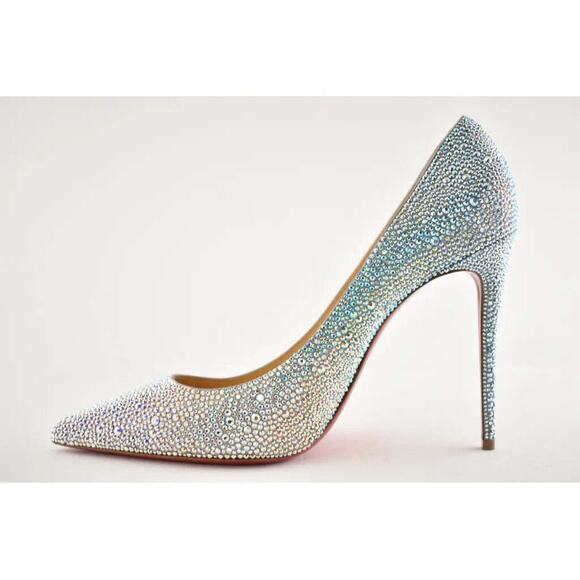 Christian Louboutin Kate Strass Degrade 100 Nude Multi AB Blue Pink Heel Pump 42 - Picture 7 of 11